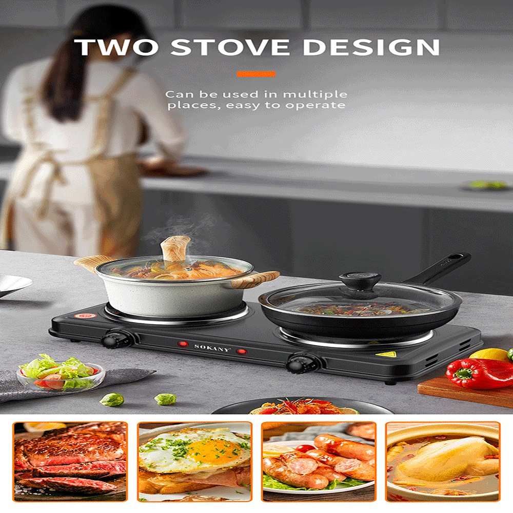 Hot Pot Portable Dual - Fogão Elétrico Portátil de Alta Potência